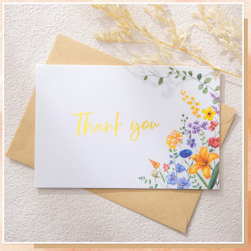Thboxes 100 Pack Thank You Cards with Envelopes, 4x6 Inch Thank You Cards Bulk Blank Card Notes with Stickers Greeting Card for Wedding, Baby Shower, Bridal Shower, Birthday, Thanksgiving, Christmas - Image 4